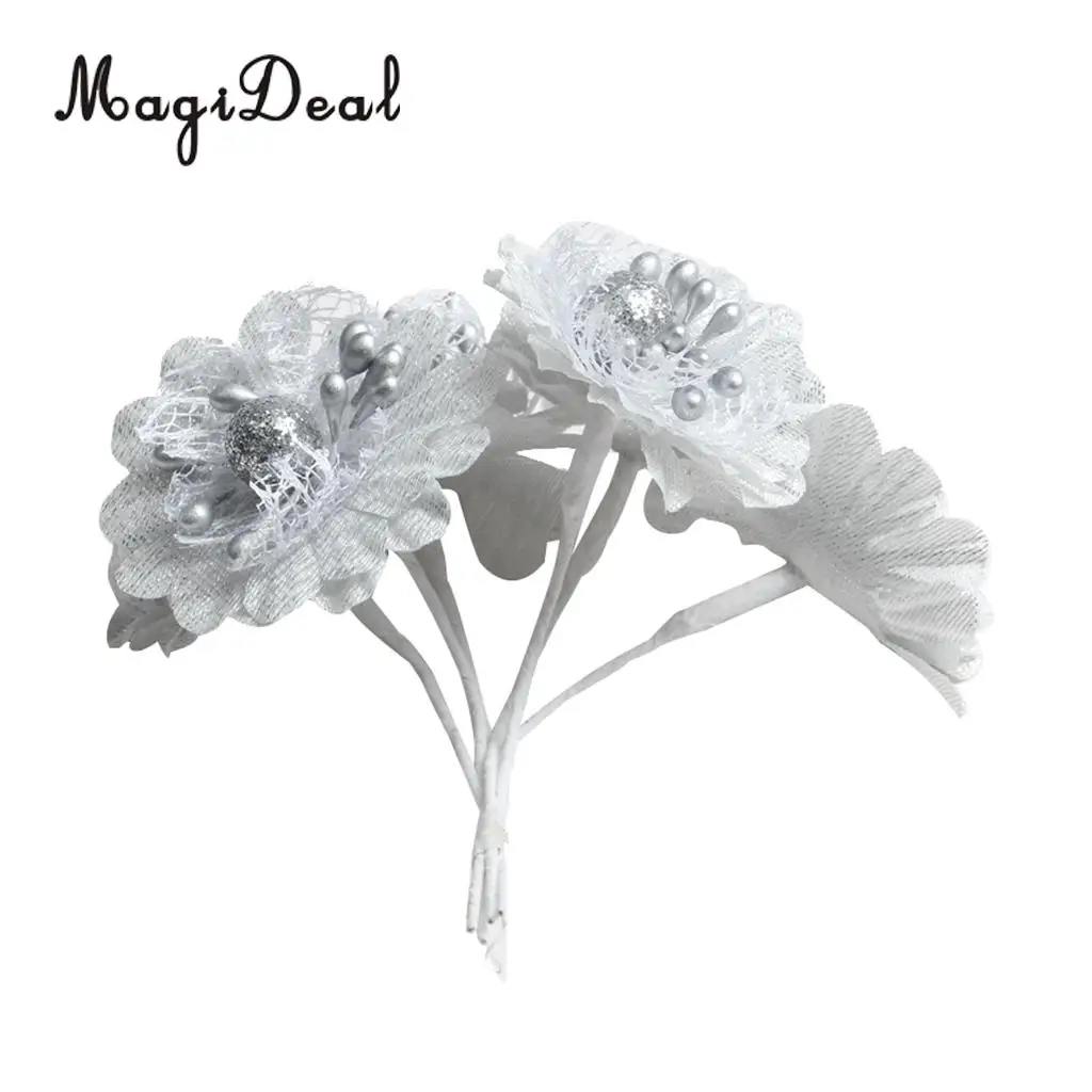 MagiDeal Beautiful Artificial Silk Flower Bouquet for DIY Garlands Wedding Garland Scrapbooking Gift Box Craft Project 4.5cm