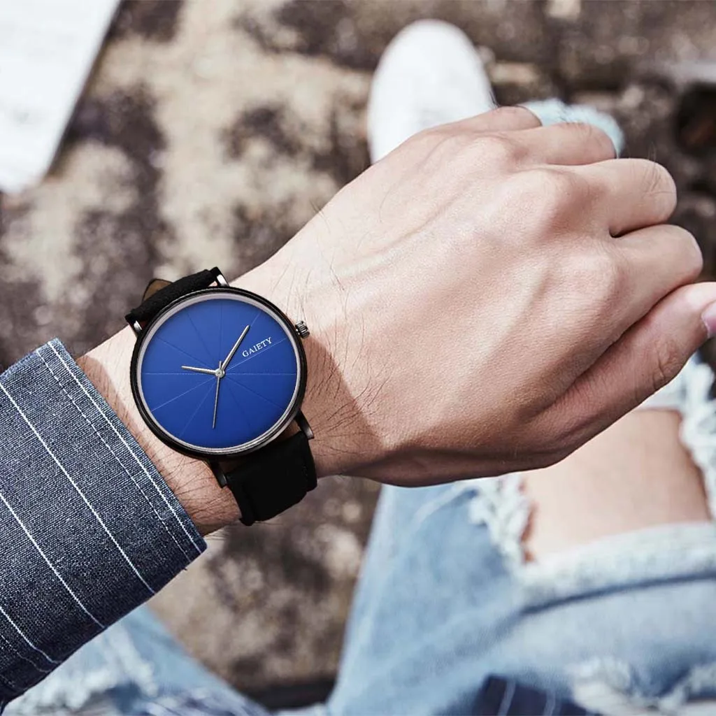 New Watches Men Fashion Casual Unobtrusive Simple Single Business Leather Band Watch Quartz Relogio Luxury Wristwatches