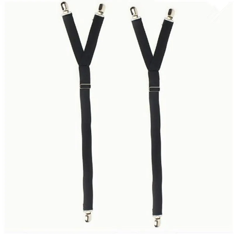 Mens Shirt Stays Holder Military Straight Stirrup Suspenders Elastic