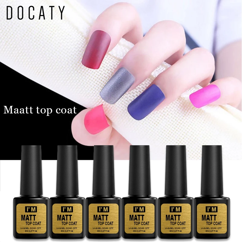 

Docaty Uv Gel Nail Professional Matte Gel Varnishes Semi Permanent Enamel Uv Led Lamp with Nail Art Manicure Hybrid Sets Polish