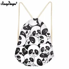 Noisydesigns Sweet Panda Patern 3D Cartoon New Drawstring Bag Large Capacity Backpack Women Girls Casual Travel String Knapsack