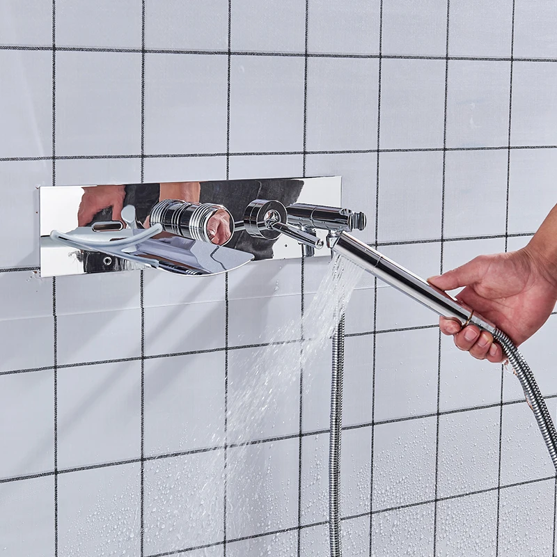 quyanre wanfan gappo led waterfall bathtub faucet wall mounted single handle mixer tap hot cold water mixer tap bathtub shower fauce1t