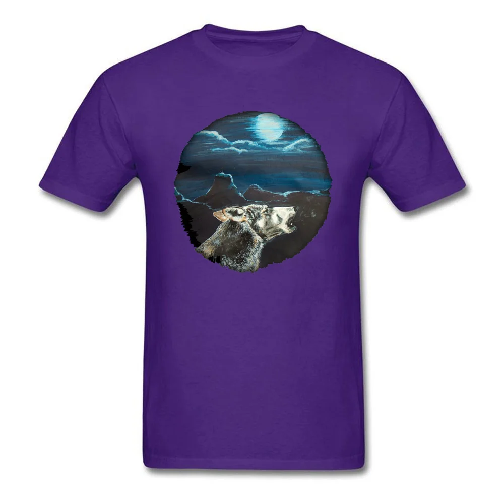 Moon of the Wolf Crewneck T Shirt Summer Fall Tops & Tees Short Sleeve Cheap All Cotton Print Tees Gift Youth Top Quality Moon of the Wolf purple