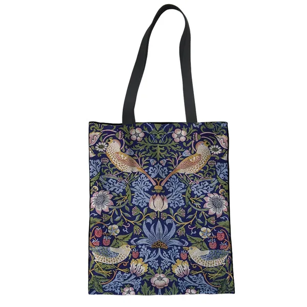 

Thikin William Morris pimpernel fabric Canvas Bag for ins Girls Shopping Handbags Summer Portable Bag for Women Bags Designer