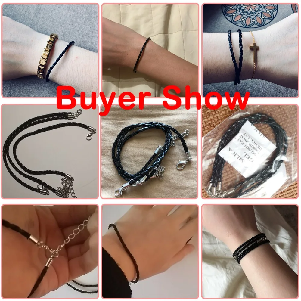 DoreenBeads хит продаж черный сплав серебряный цвет застежка лобстер удлиненная
