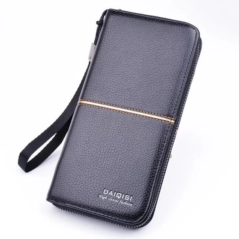 

New fashion luxury male Leather Purse Men's Clutch Wallets Handy Bags Business Wallets Men Black Brown Dollar Price B34