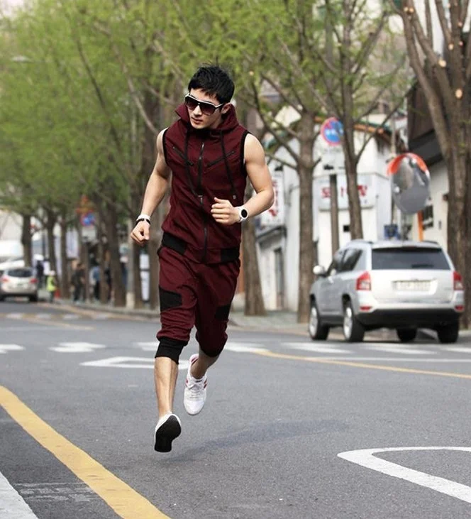 ZOGAA 2019 Men's Set Tie Hooded Joggers Running Sports Sleeveless Solid Sweatshirt and Pants Hoody Slim Fit Vest Shorts Clothing ZOGAA 2019 Men's Set Tie Hooded Joggers Running Sports Sleeveless Solid Sweatshirt and Pants Hoody Slim Fit Vest Shorts Clothing
