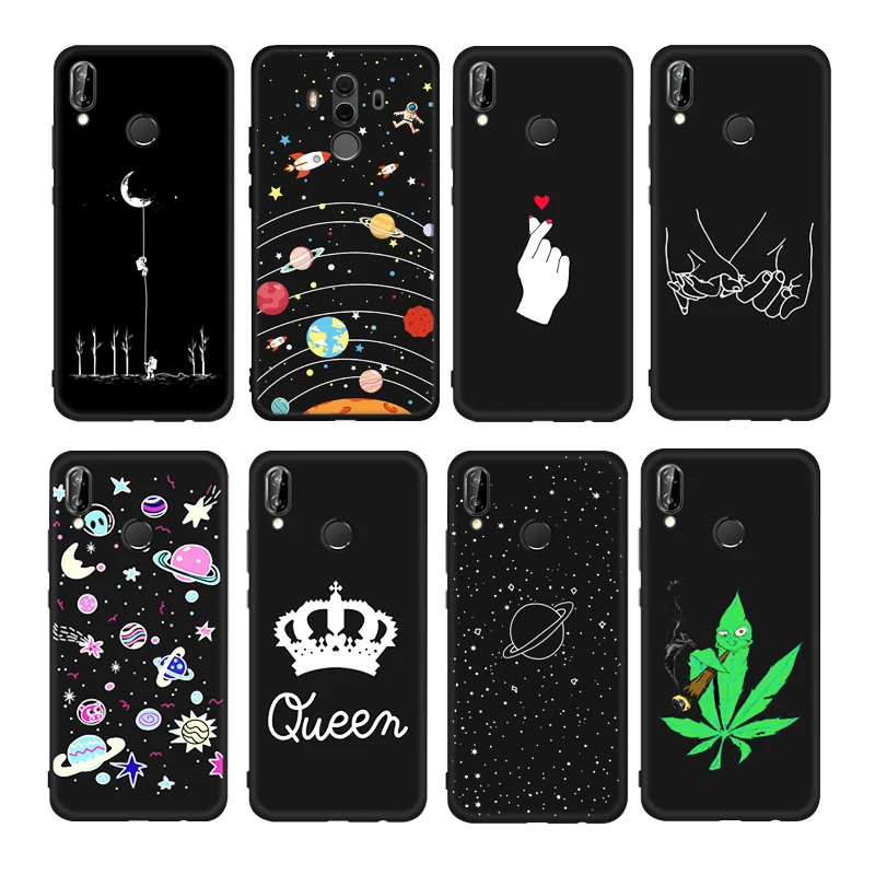 

Painting TPU Pattern Case For Huawei Mate 20 Pro X 20X P20 Lite Mate 10 P10 P8 P9 Lite 2017 Matte Silicone Cover Moon Night Case
