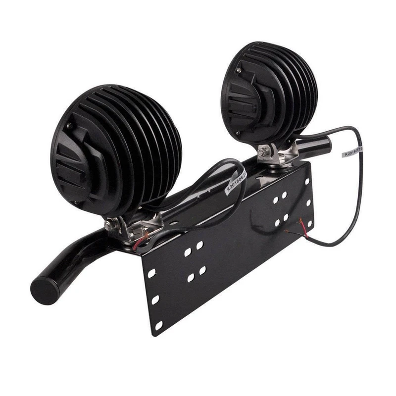 JXLCLYL Car Bull Bar Front Bumper License Plate Mount Bracket Working Light Holder Black