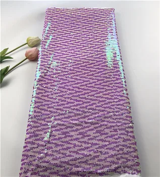 

Wonderful purple apparel mesh cloth French net lace fabric for party dress with sequins HSN11(5yards/lot)