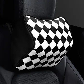 

Gzhengtong 1pc Car Headrests Memory Cotton Black and White Sideric Neck Pillow Car accessories
