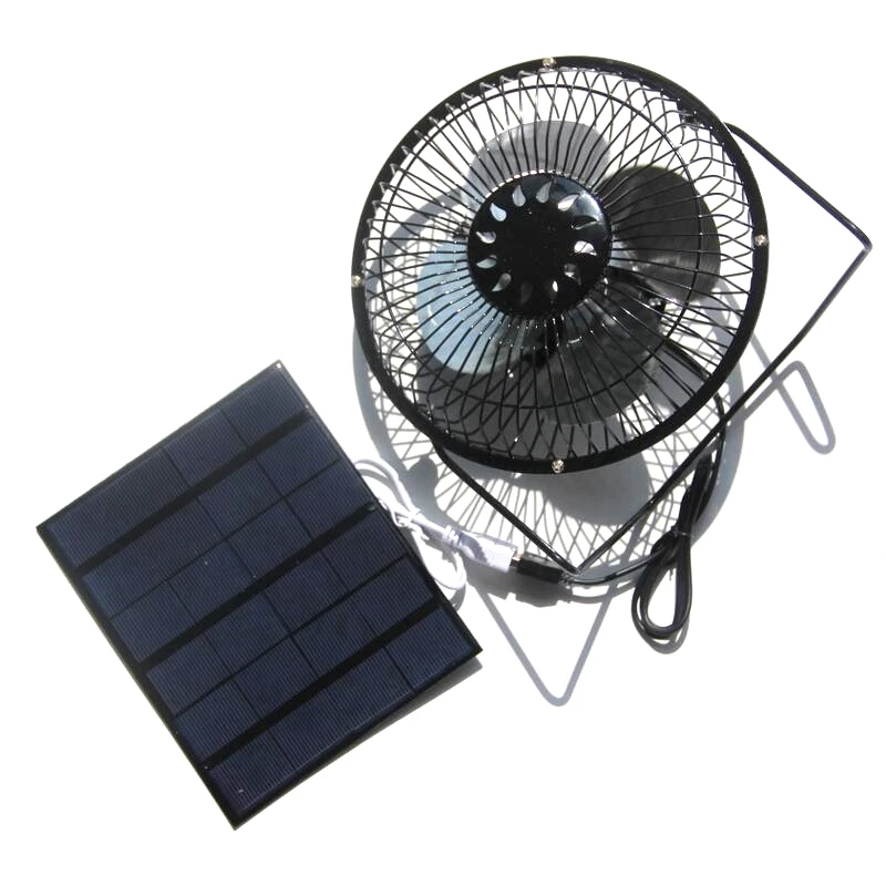 BUHESHUI, 3,5 Вт, 3 Вт, солнечная панель, железный вентилятор для дома, офиса, на открытом воздухе, для путешествий, рыбалки, 6 дюймов, 4 дюйма, охлаждающий вентилятор, USB