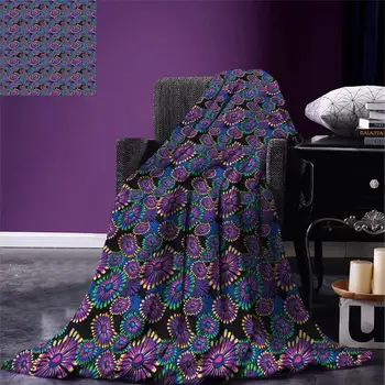 

Abstract Throw Blanket Watercolor Flower Arrangement Surreal Expressionism Influenced Pattern Nature Warm Microfiber