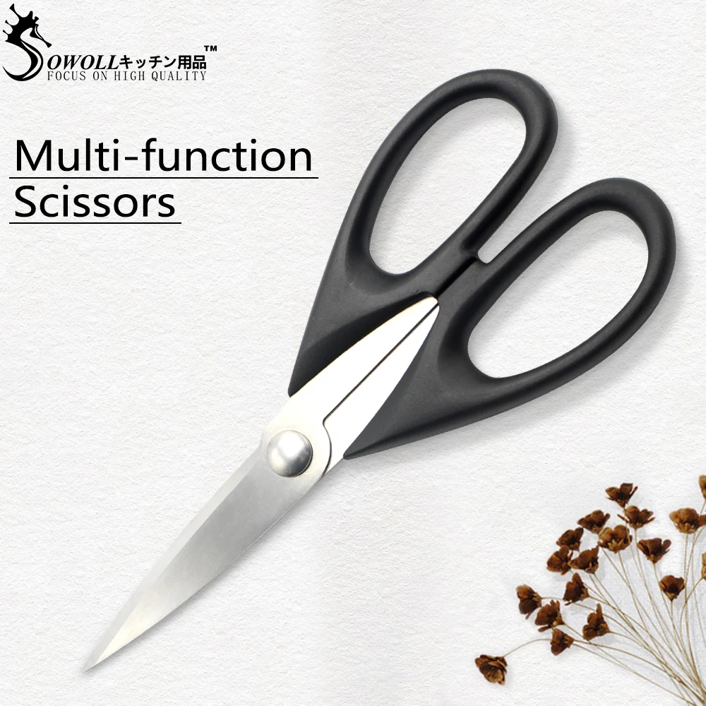 

Sowoll Multi-Purpose Scissors Stainless Steel Kitchen Shears With Comfortable Grip Handles Kitchen Utensils Cooking Accessories