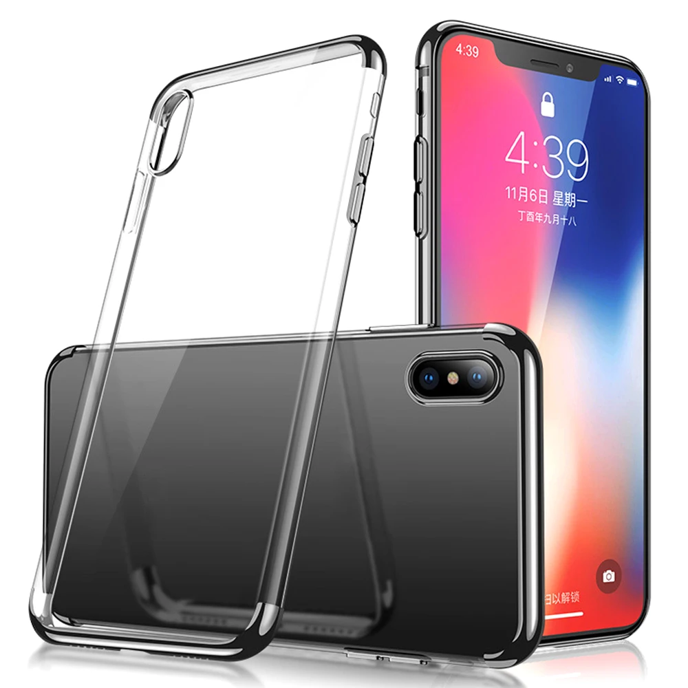 Силиконовый чистый мягкий чехол для iPhone X 10 XS Чехлы для MAX XR мягкий прозрачный TPU чехол для iPhone 7 8 7Plus 8Plus чехол для телефона