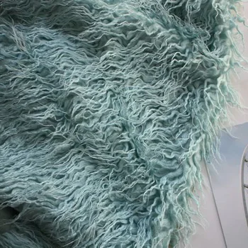 

Blue Mongolian Curly Sheep Faux Fur Fabric Faux Vest Fur Coat Fabric Baby Photography Shoot Sold By The Yard Free Shipping