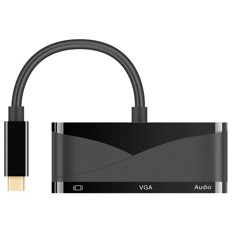 ABGN горячий USB C к HDMI VGA аудио адаптер 3 1 Тип 4K 1080P и 55 мм конвертер двойной экран для
