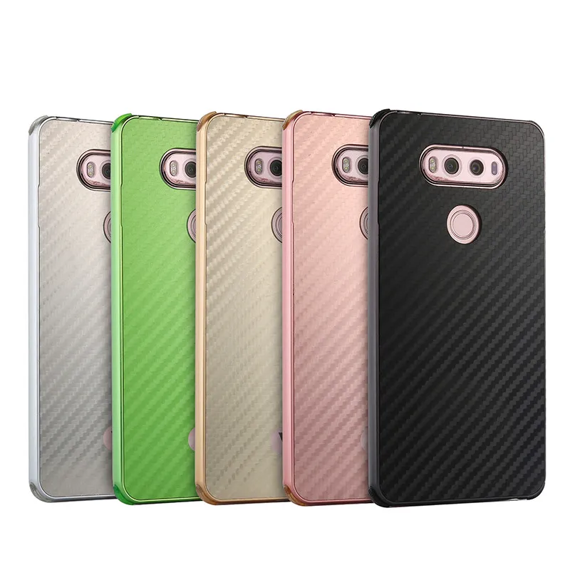 

For LG G 5 G5 SE Anti-knock Case Aluminum Metal Frame with Carbon Fiber Hard Cover Case for LG Optimus G5 H830 H840 H850 H868