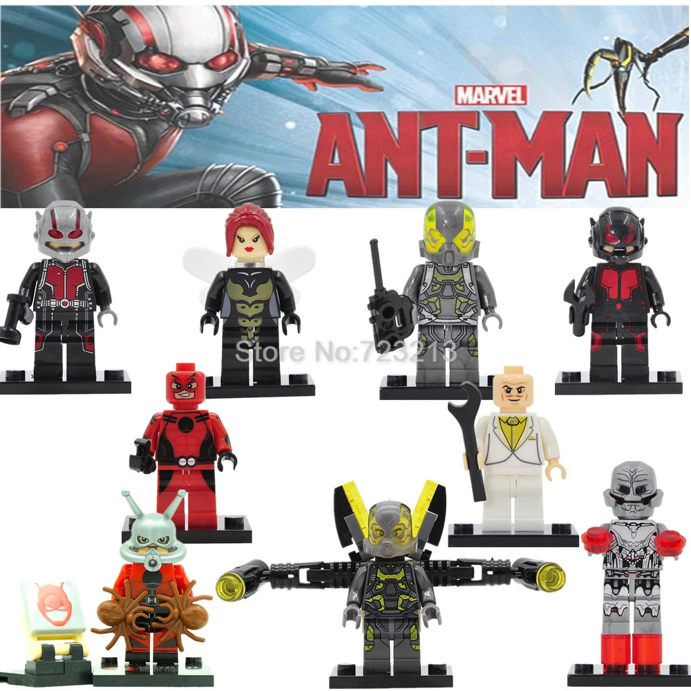 

Single Sale Ant-Man Marvel Super Hero Ant Man Figure Wasp YellowJacket Building Block Models Bricks Kits Toys