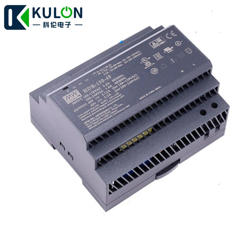 Meanwell HDR-150 150 Вт 12 В 15 в 24 в 48 в ультра тонкая ступенчатая форма промышленный din-рейка источник питания 85-264VAC к DC Выход Регулируемый