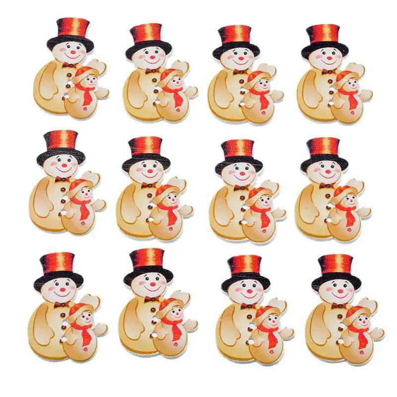 

Urijk 50PCs Wooden Buttons For Needlework Christmas Decorative Buttons For Clothing Sewing Accessories DIY Crafts Scrapbooking