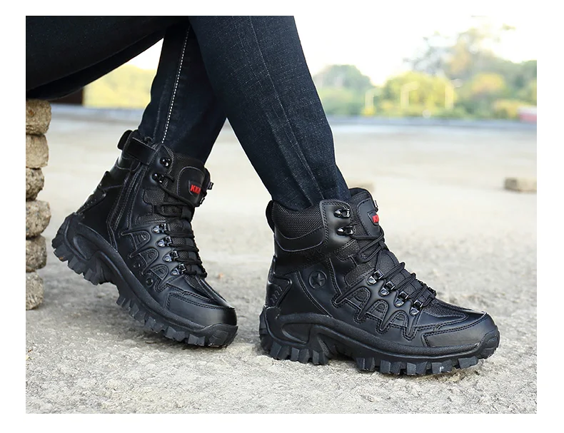 Brand Men's Boots Military boot Tactical Big Size Army Male Shoes Safety Combat Mens Chukka Ankle Bot Motocycle Boots (21)