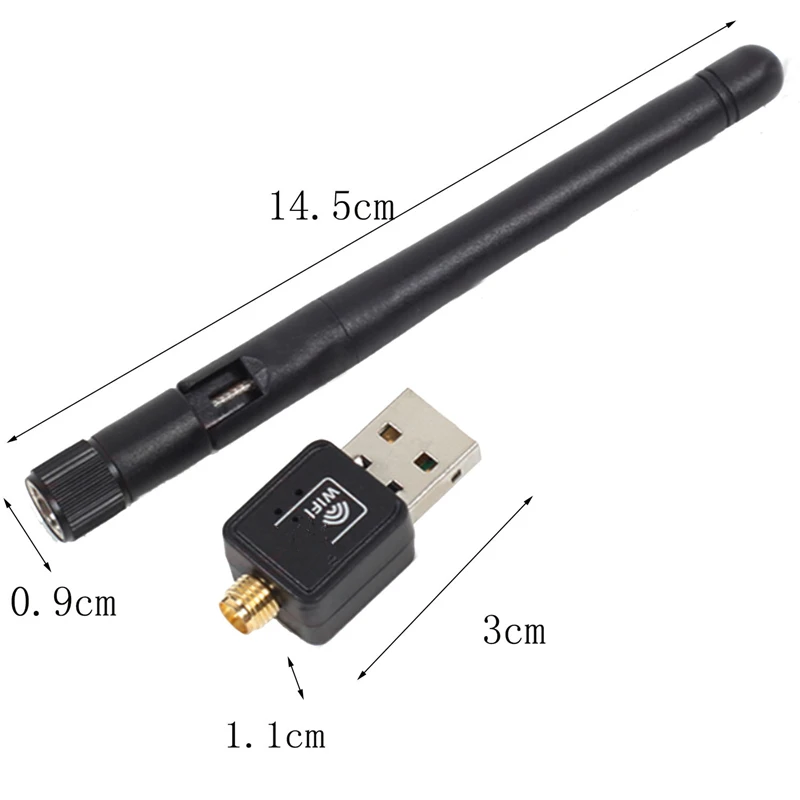 USB беспроводная сетевая Lan Карта Wi Fi Dongle 150 Мбит/с антенной 2 дБ 2,4G Портативный сильный сигнал приема Wifi адаптер маршрутизатор