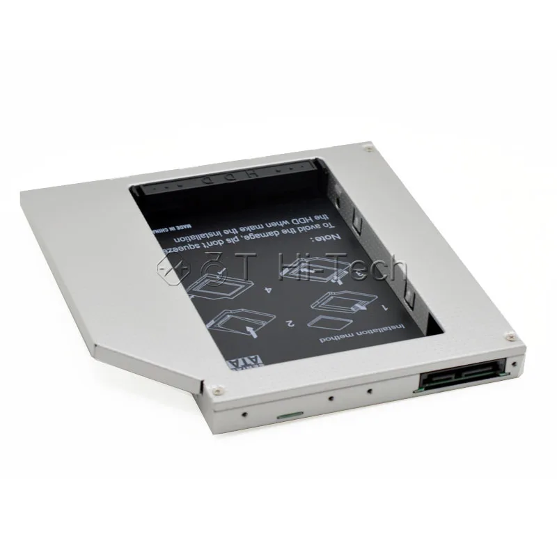 Универсальный Алюминий 2nd HDD Caddy 12,7 мм SATA 3,0 optibay для 7/9/9,5/12,5 мм адаптер 2," SSD чехол компакт-дисков DVD корпус для жесткого диска CD-ROM
