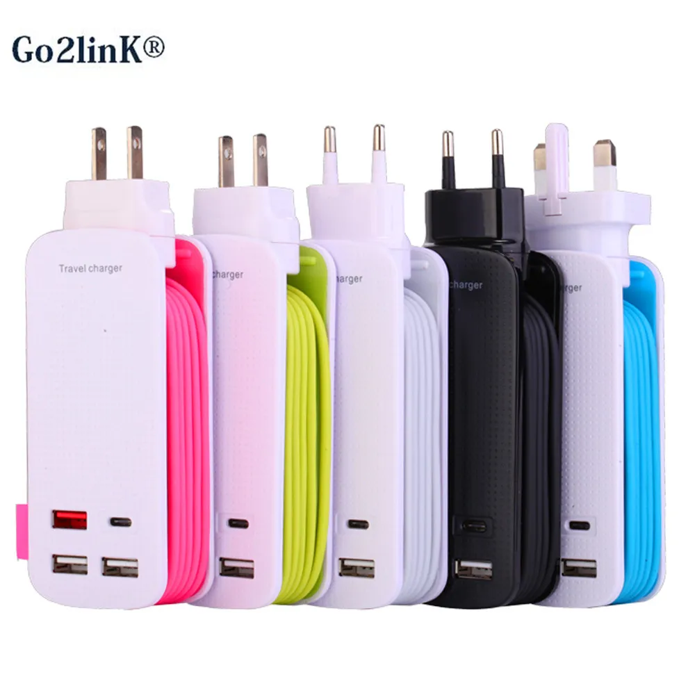 QC 3,0 быстрое зарядное устройство 3,0 50 Вт 9 в 4 порта USB быстрое зарядное устройство с портом type C для samsung S9 S8 S7 Edge Note5 LG G5 Nexus 6 iPhone