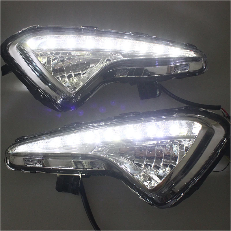 for Hyundai Verna headlight 2013 2014 LED DRL fog lights Daytime Running Lights headlights fog ligh - 32832672668