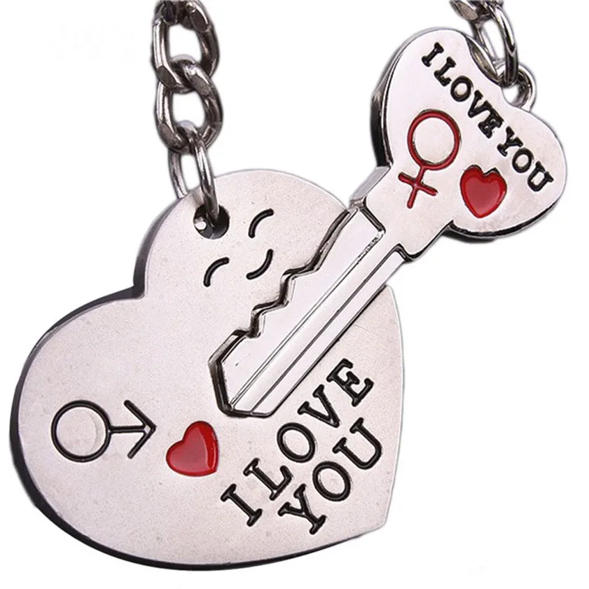 

New Couple I LOVE YOU Heart Keychain Ring Car Keyring Key Chain Lover Romantic 2018