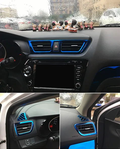 

5pcs/set Car styling ,Car Air Vent cover trim Decoration frame Fit For KIA RIO 3 K2 2011-2014 2015 2016car accessories