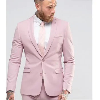

Men's Suit Customized Pink Slim Fit Tuxedo Men's Wedding Set Official Business Set Party Set Blazer + Pants