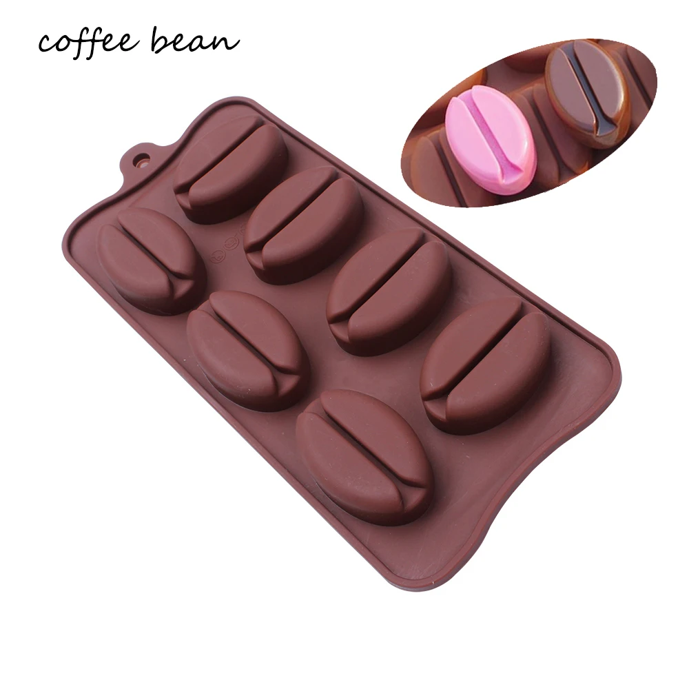 

Coffee Bean Silicone Mold Chocolate cake Bakeware Baking form Lips Coffee Beans shape Ice Cube soap Mold diy candy cakes