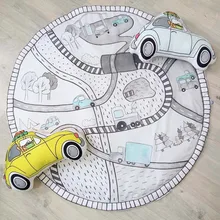 90cm круглый Детский игровой коврик мягкий Детский коврик для ползания ковер слип ковровые Оформление детской комнаты