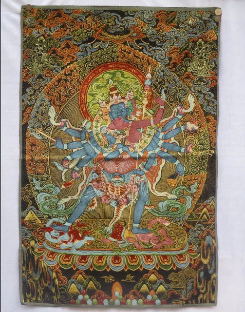 Коллекционная Традиционная тибетская буддизм в Nepal thangka картины Будды большой