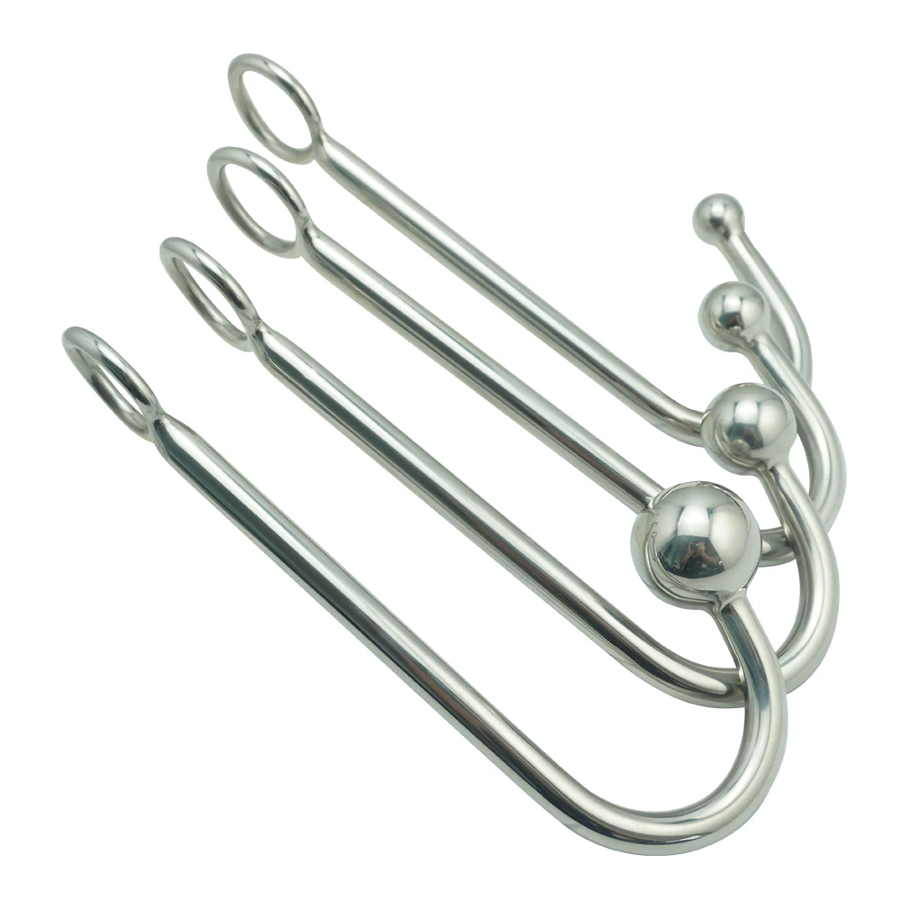 New stainless steel metal anal hook with ball hole butt plug dilator prostate massager SM bondage sex toy for man male|Anal Sex Toys|Beauty & Health - AliExpress