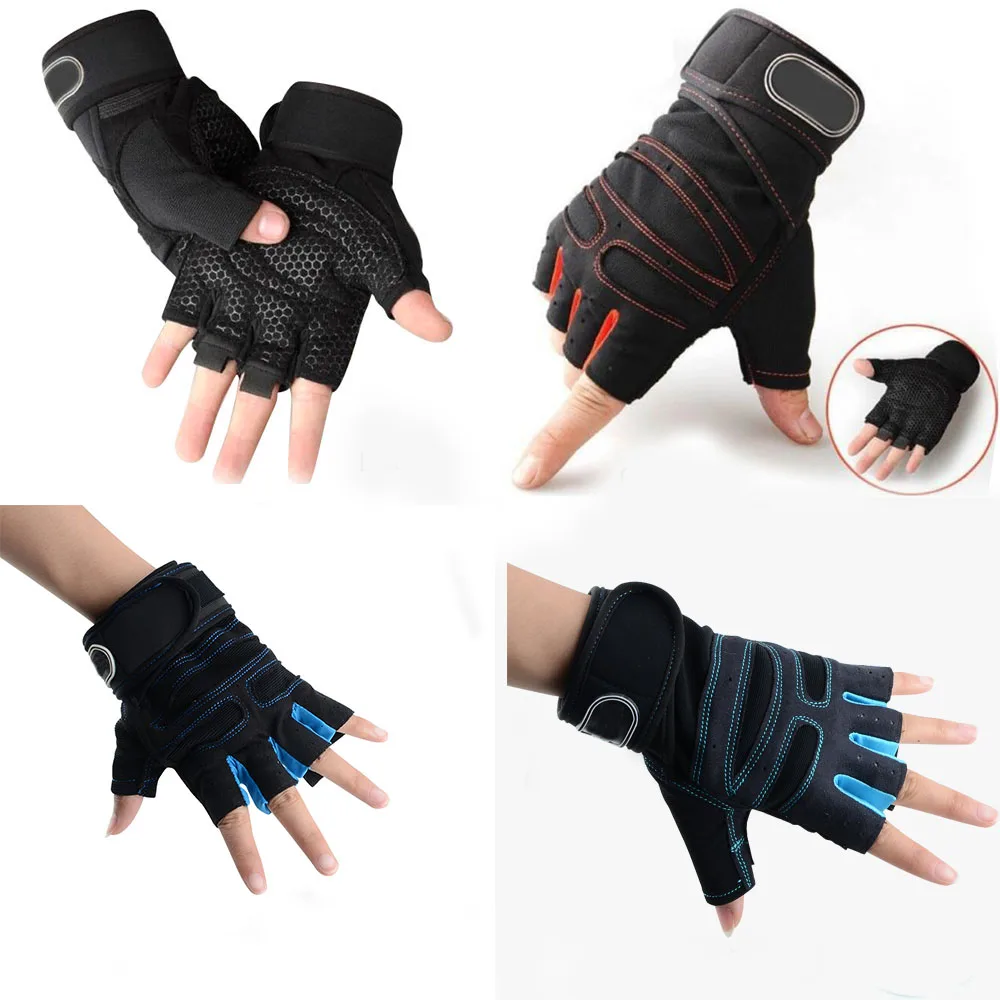 2pcs Weight Lifting Glove Half Finger Anti-skid Gym Training Fitness Gloves Bodybuilding Workout Sports Gym Gloves