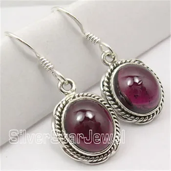 

REAL GARNET AMETHYSTSS MOONSTONE BEAUTIFUL Dangle Earrings 3.3CM Variation