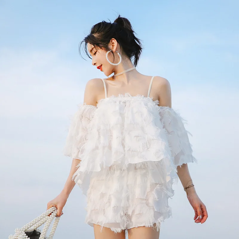 

May Badpak Swimsuit Push Up Bikinis 2019 Woman Fused With Cups Separate Swimwear Women Three Piece Split Skirt Solid Polyester