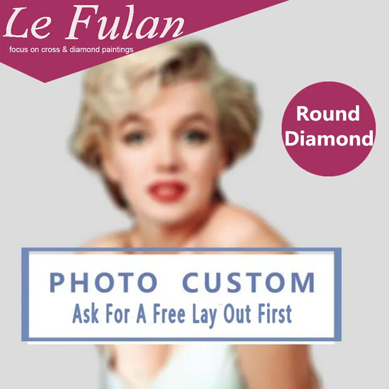 

Le Fulan Round Diamond Painting Photo Custom Picture Rhinestones Cross Stitch Decoration Wedding Decoration Free Lay Out First