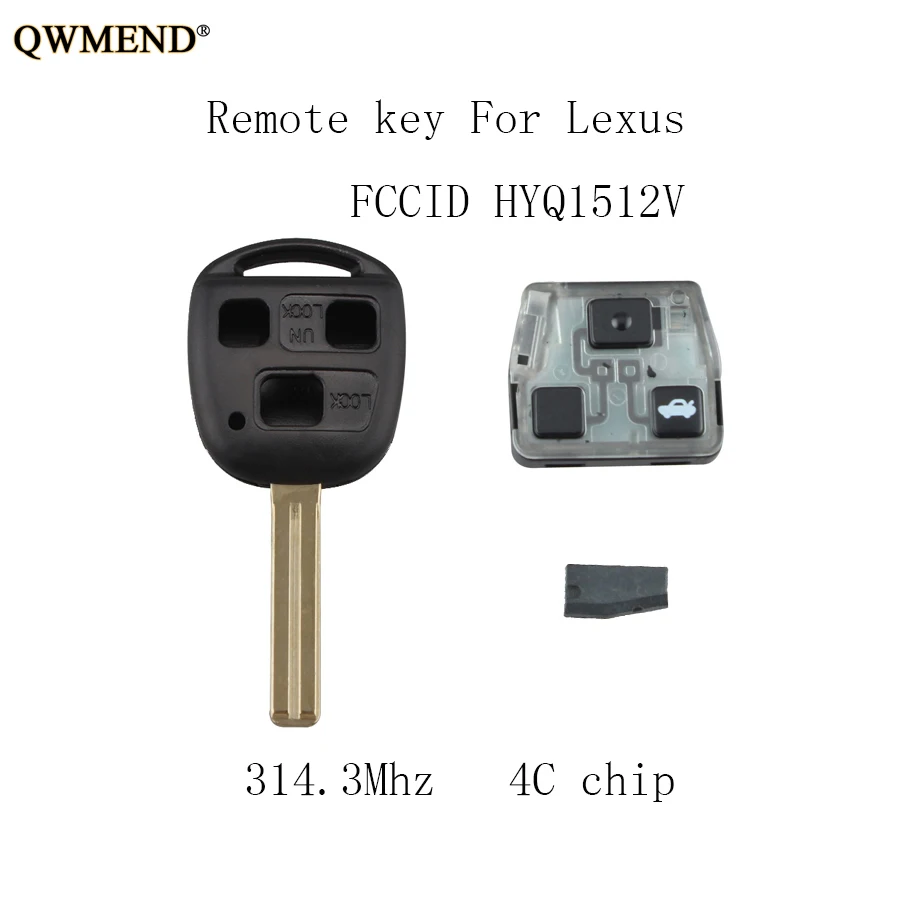 QWMEND 2 шт. * 315 МГц дистанционный ключ брелок от машины для Lexus 2002 2003 ES300 1997 2005 GS300 1998 1999