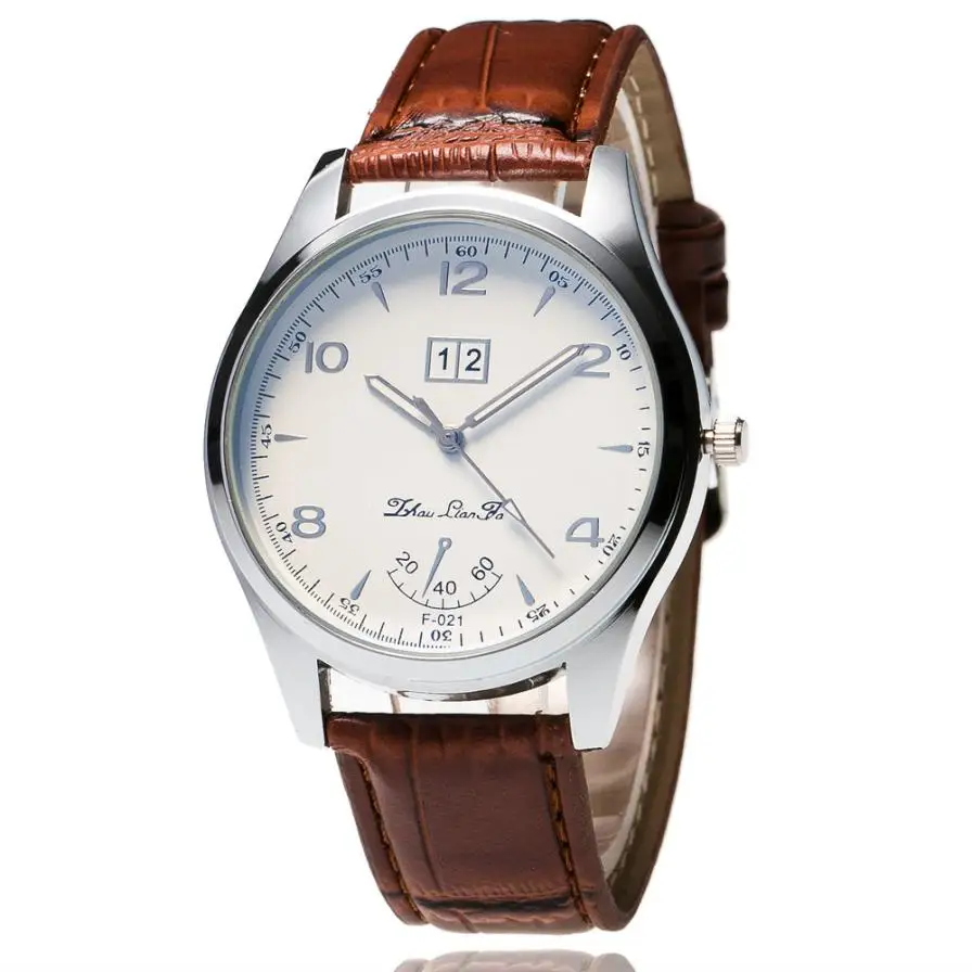 Classic Men Watch Leather 2017 Luxury Men's Business Watches Calendar