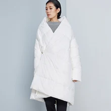 Lynette's chinoiseroy осень зима дизайн для женщин свободного размера плюс А-образный Плащ Стиль 90% белый утиный пух куртки пальто