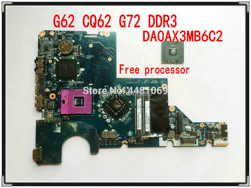 Материнская плата для ноутбука HP CQ62 G62 CQ62-410US CQ62-411NR G72-227WM NOTEBOOK 605139-001 DA0AX3MB6C2 GL40 100%