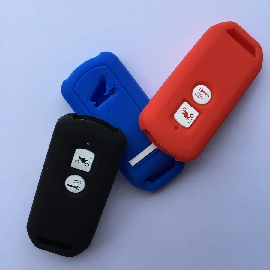 Funda de silicona Llave Motor Scooter remoto FOB para Honda PCX150 Forza 300 2018 bloqueo SH125i SH150i x-adv 2 botón Llave inteligente