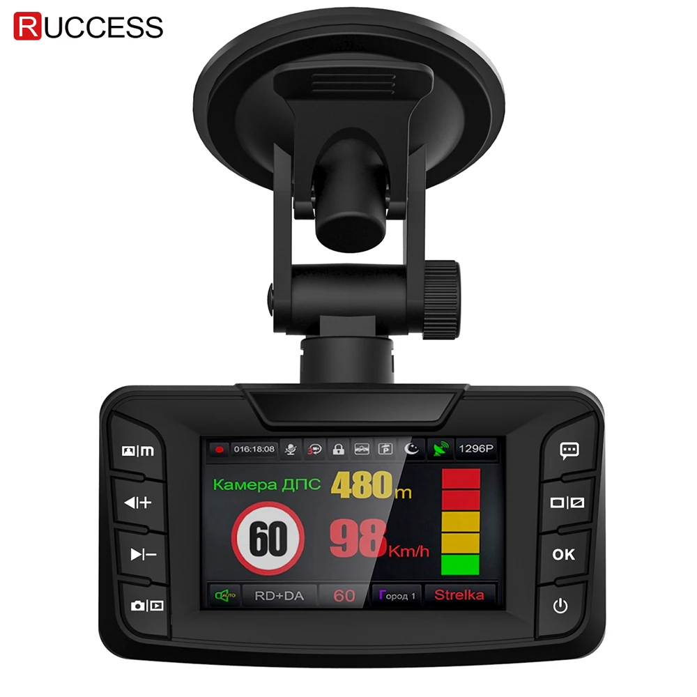 

Ruccess Radar Detectors 3 in 1 DVR Radar Detector GPS Anti Radar for Car Full HD 1296P Car Camera 1080P Video Recorder Auto