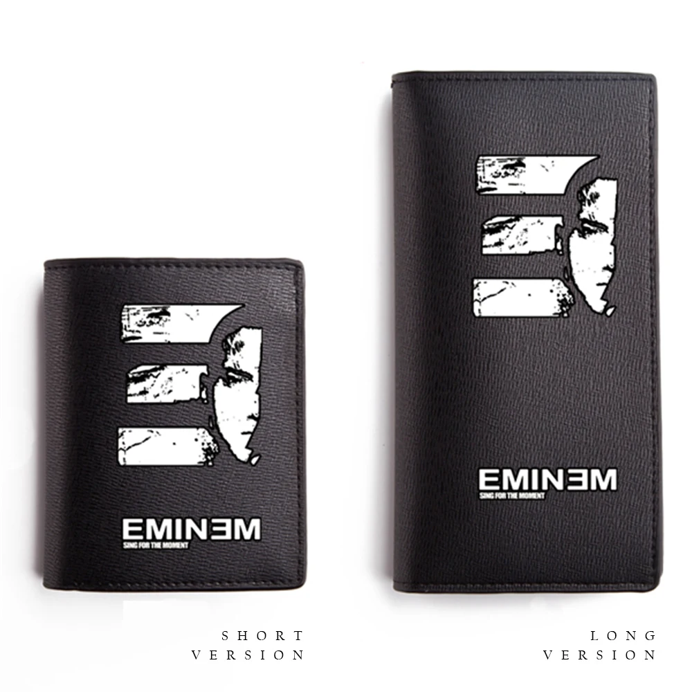 

Zshop Eminem Wallet Singer Super Star Rap Hip Hop Music Festival Band World Casual PU Leather Purse Wallets Black Unisex