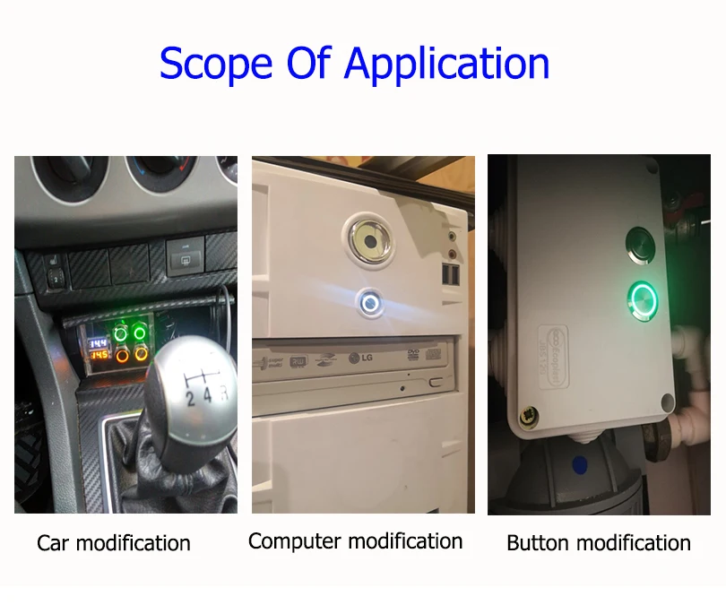 16 мм водонепроницаемый металлический кнопочный переключатель светодиодный светильник 3 в 6 в 12 В 24 в 36 в 48 в 110 В 220 В Красный Синий Зеленый Желтый Белый Кнопка