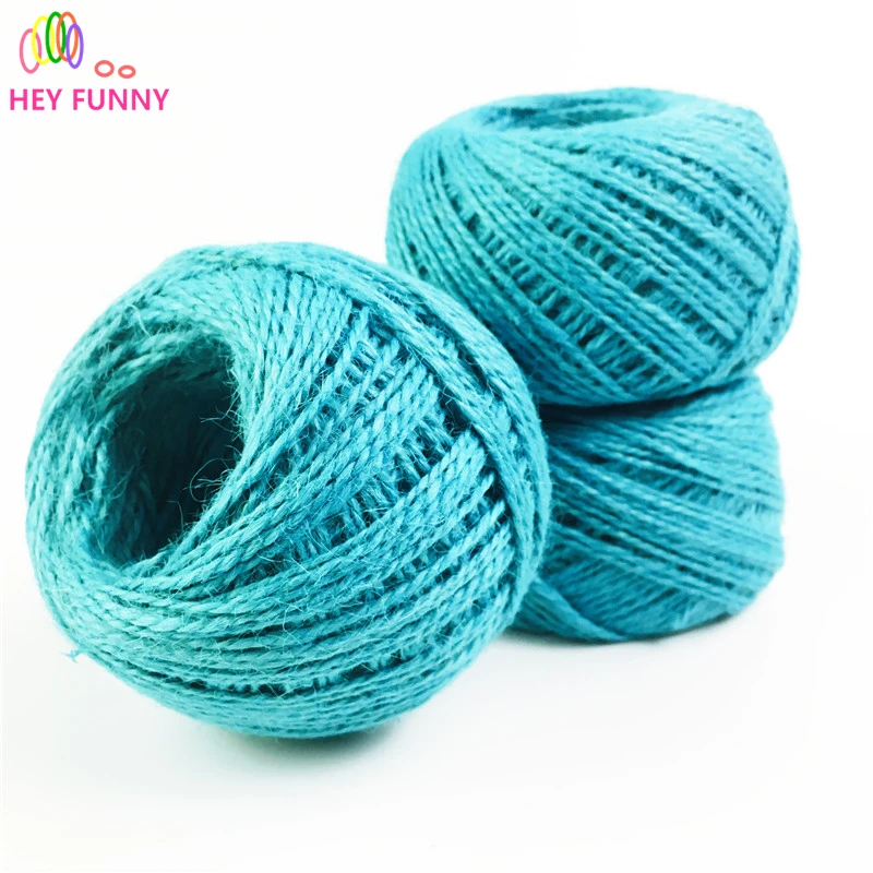 

25/50/100m Natural Tiffany blue hemp rope Gift box String Rope Floral Craft Wedding Tags Wrap Decor